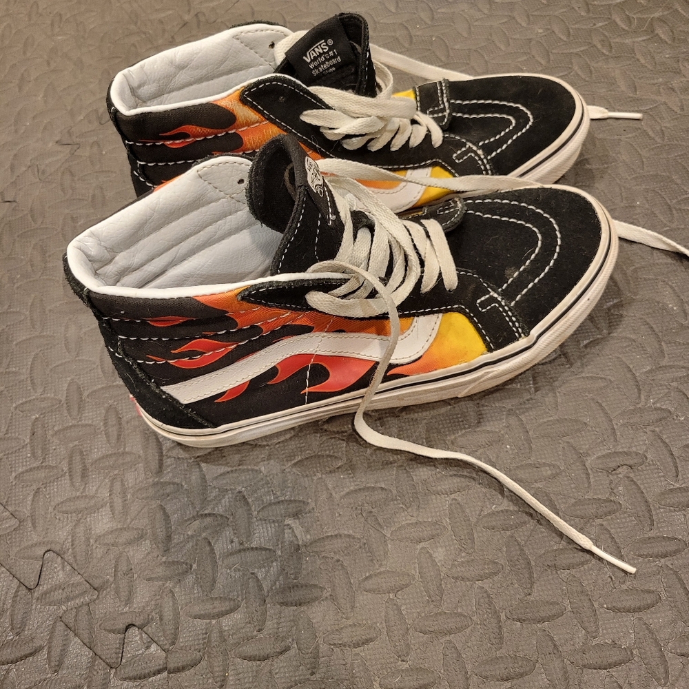 Vans hightops flames